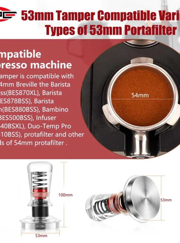 IKAPE V3 Transparent Handle Calibrated Tamper (51/53.3mm)