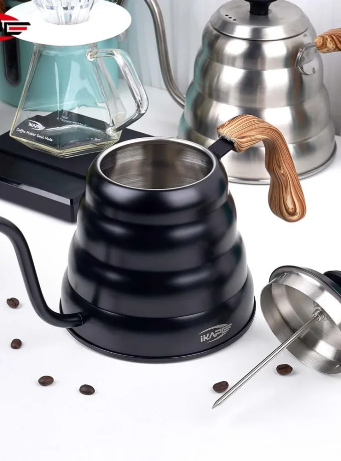 IKAPE 40oz Gooseneck Pour Over Kettle with Thermometer