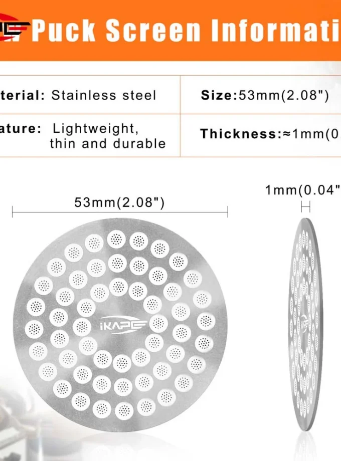 IKAPE V2 Espresso Puck Screen 0.8mm (51/53.3/58.5mm)