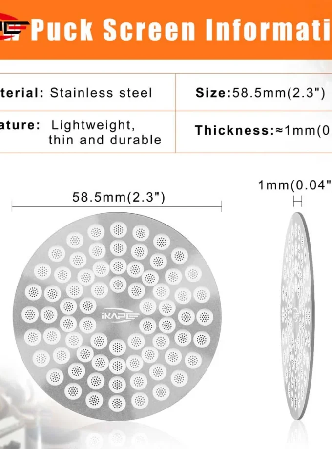 IKAPE V2 Espresso Puck Screen 0.8mm (51/53.3/58.5mm)