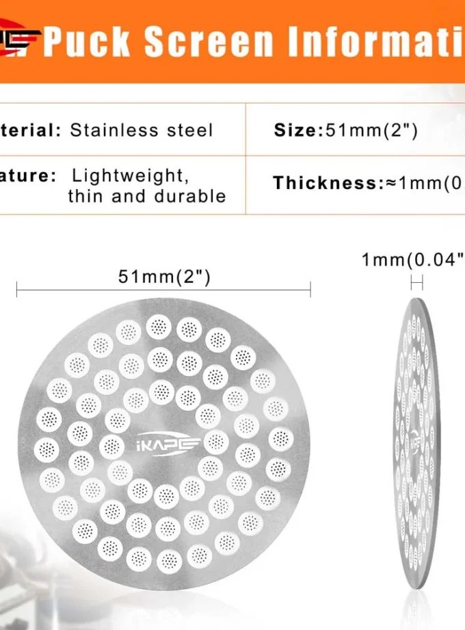 IKAPE V2 Espresso Puck Screen 0.8mm (51/53.3/58.5mm)