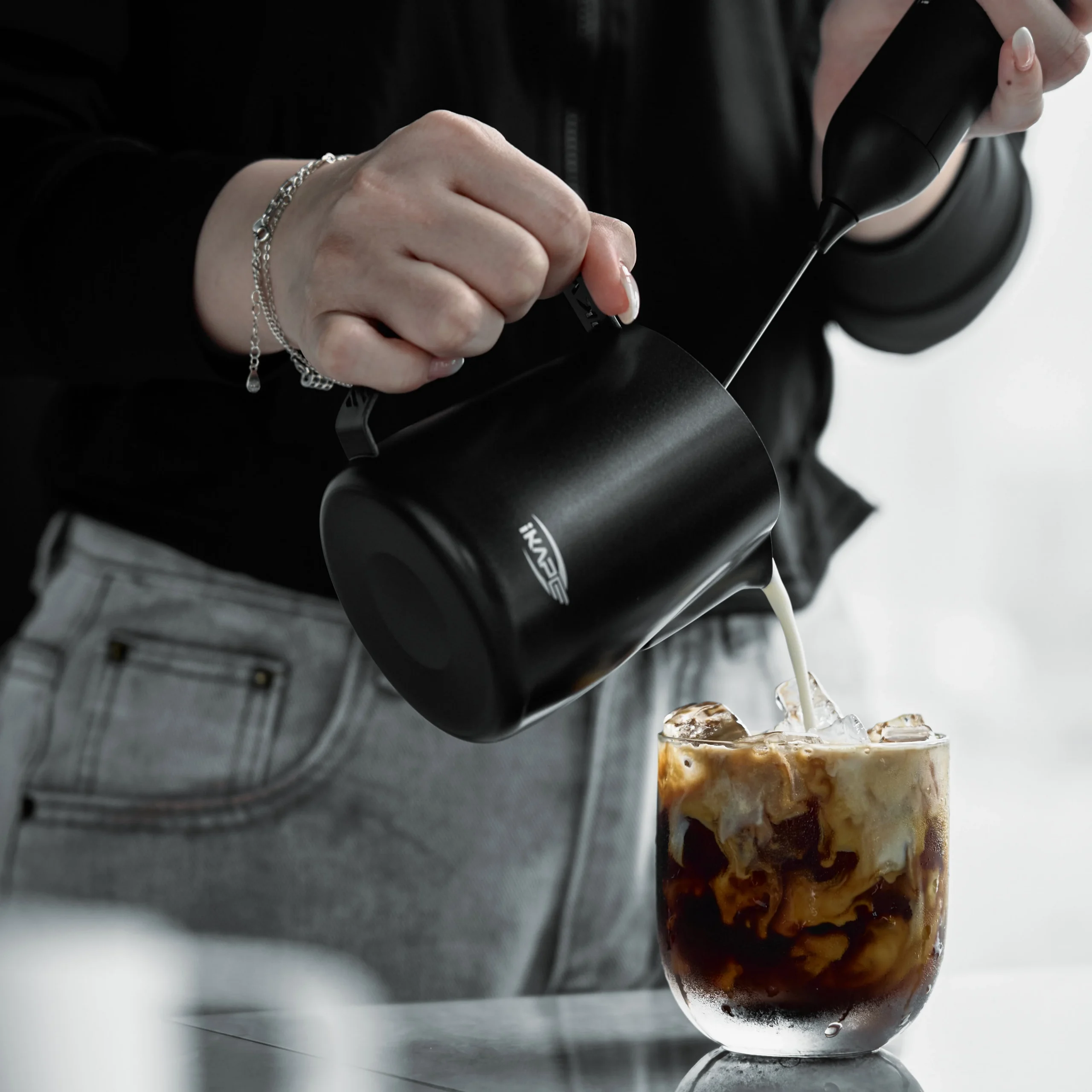 IKAPE Latte Art Pitcher – Hollow-out Handle - Image 6